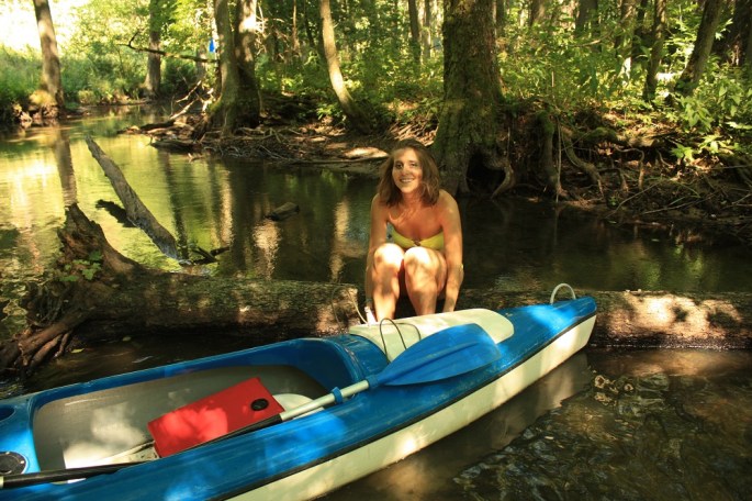 Kayaking on Krutynia river Masuria Poland