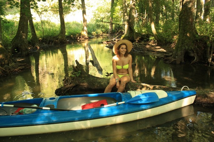 Kayaking on Krutynia river Masuria Poland